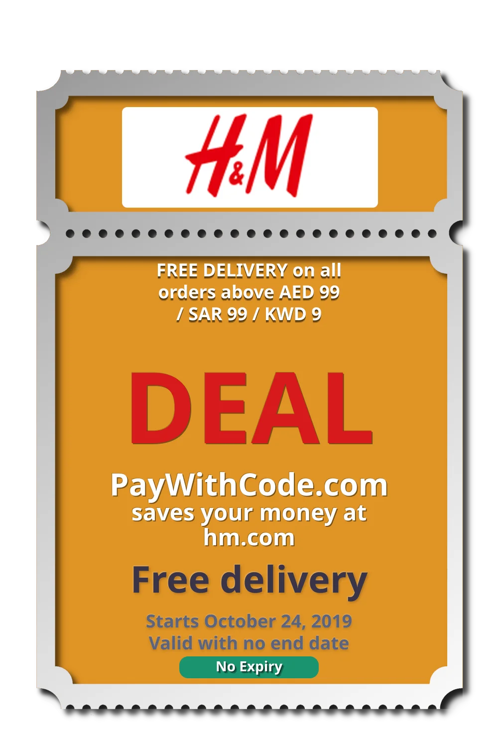 FREE DELIVERY on all orders above AED 99 / SAR 99 / KWD 9 at H&M