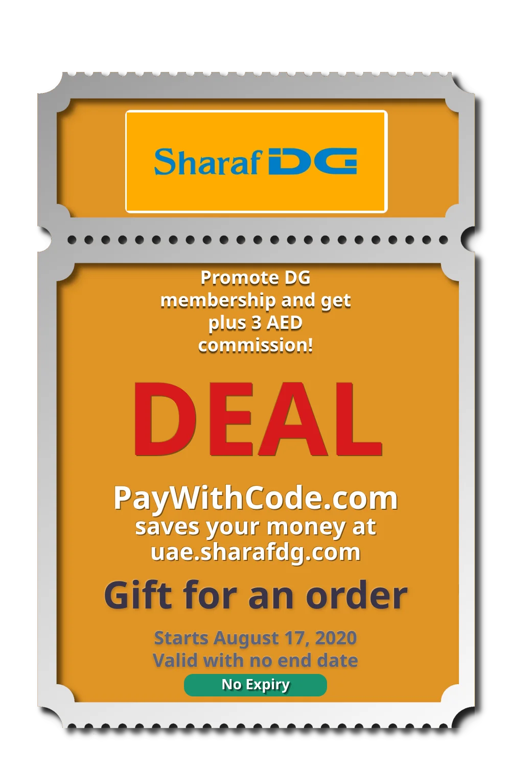 Promote DG membership and get plus 3 AED commission! at SharafDG affiliate program
