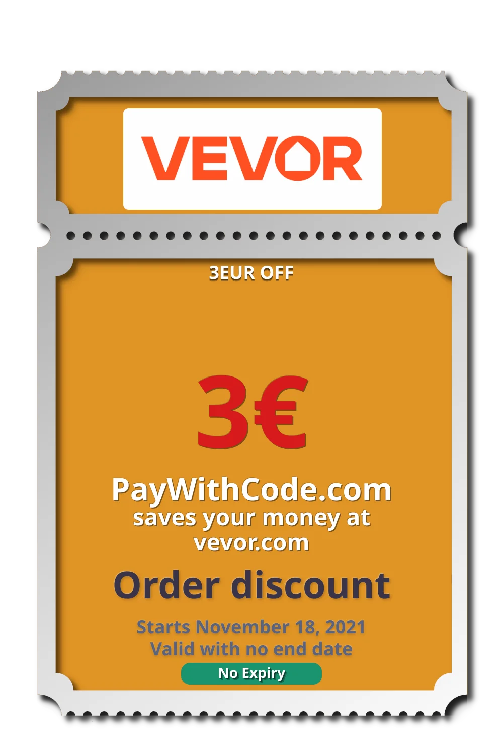 3EUR OFF at Vevor