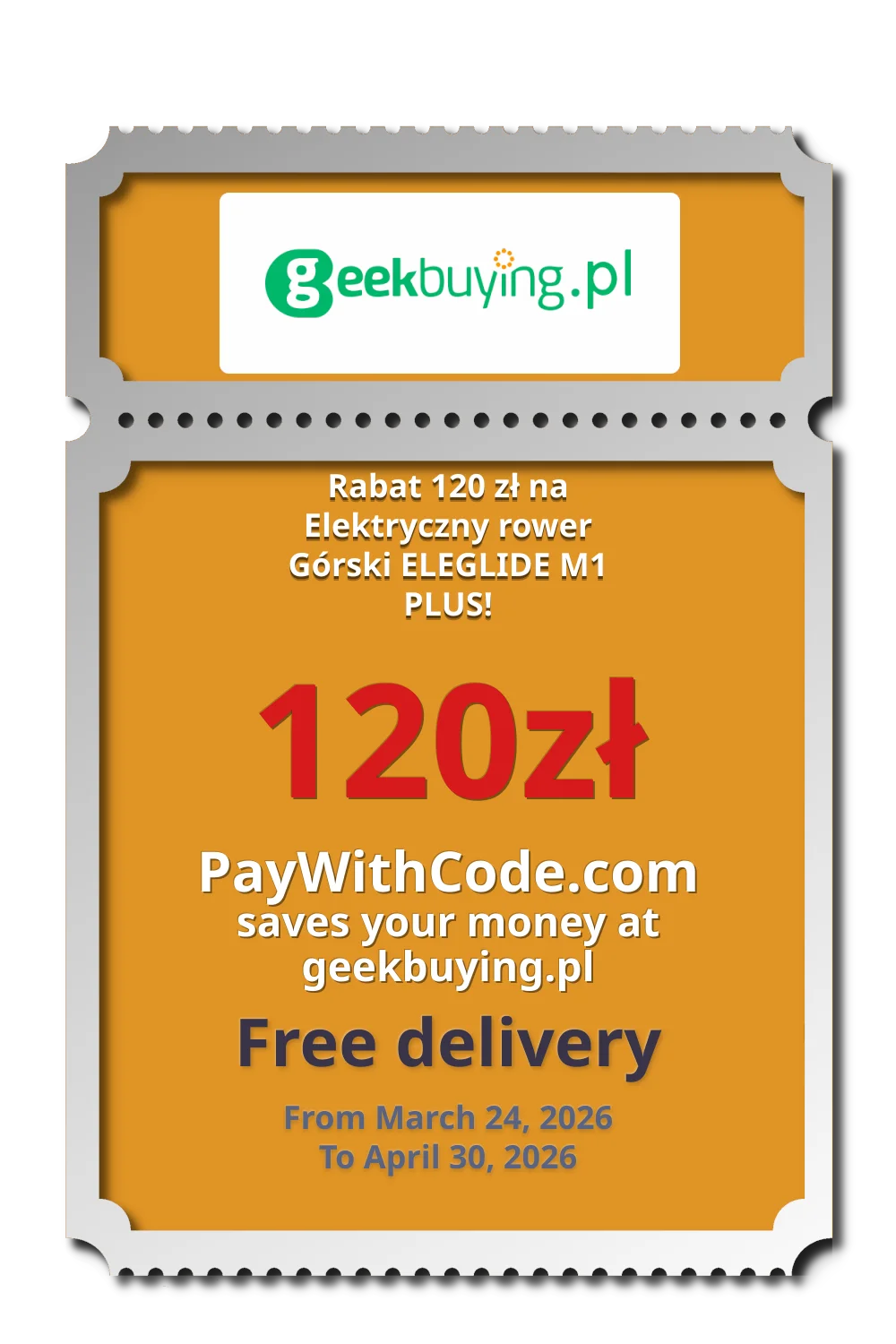 Rabat 120 zł na Elektryczny rower Górski ELEGLIDE M1 PLUS! at Geekbuying