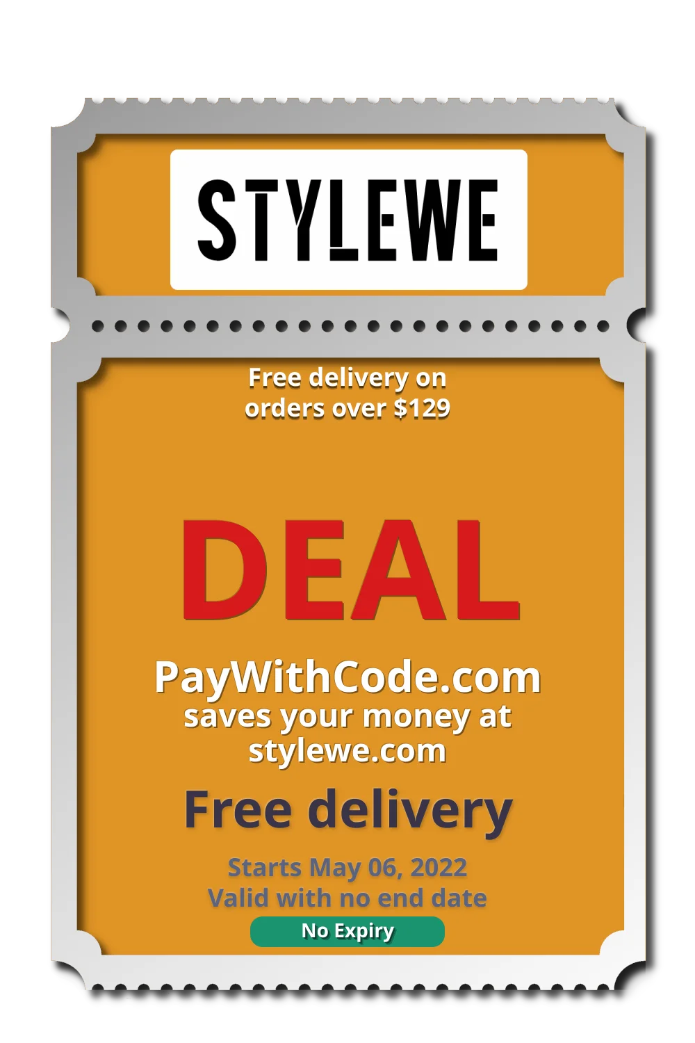 Free delivery on orders over $129 at Stylewe