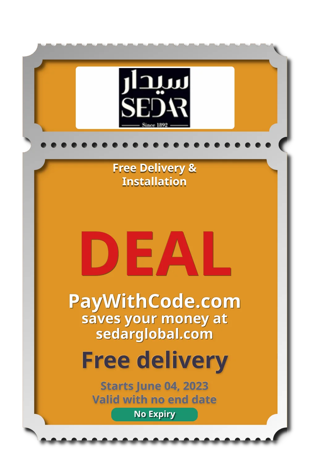 Free Delivery & Installation at Sedarglobal OM BH links