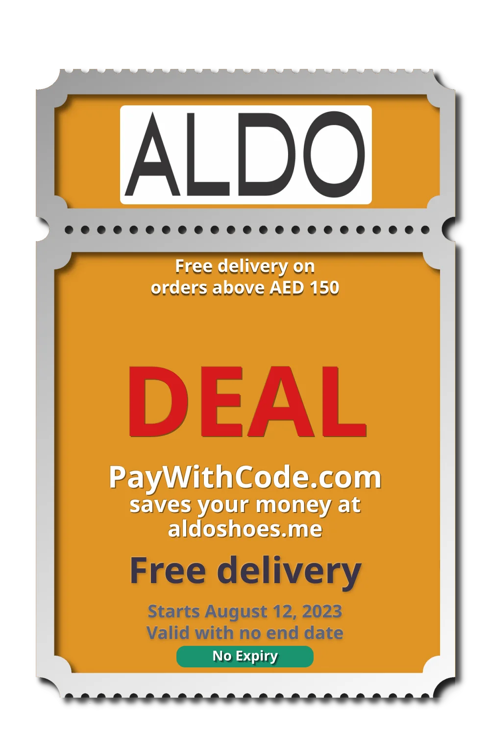 Free delivery on orders above AED 150 at Aldoshoes QA KW BH OM tracking promo codes & links