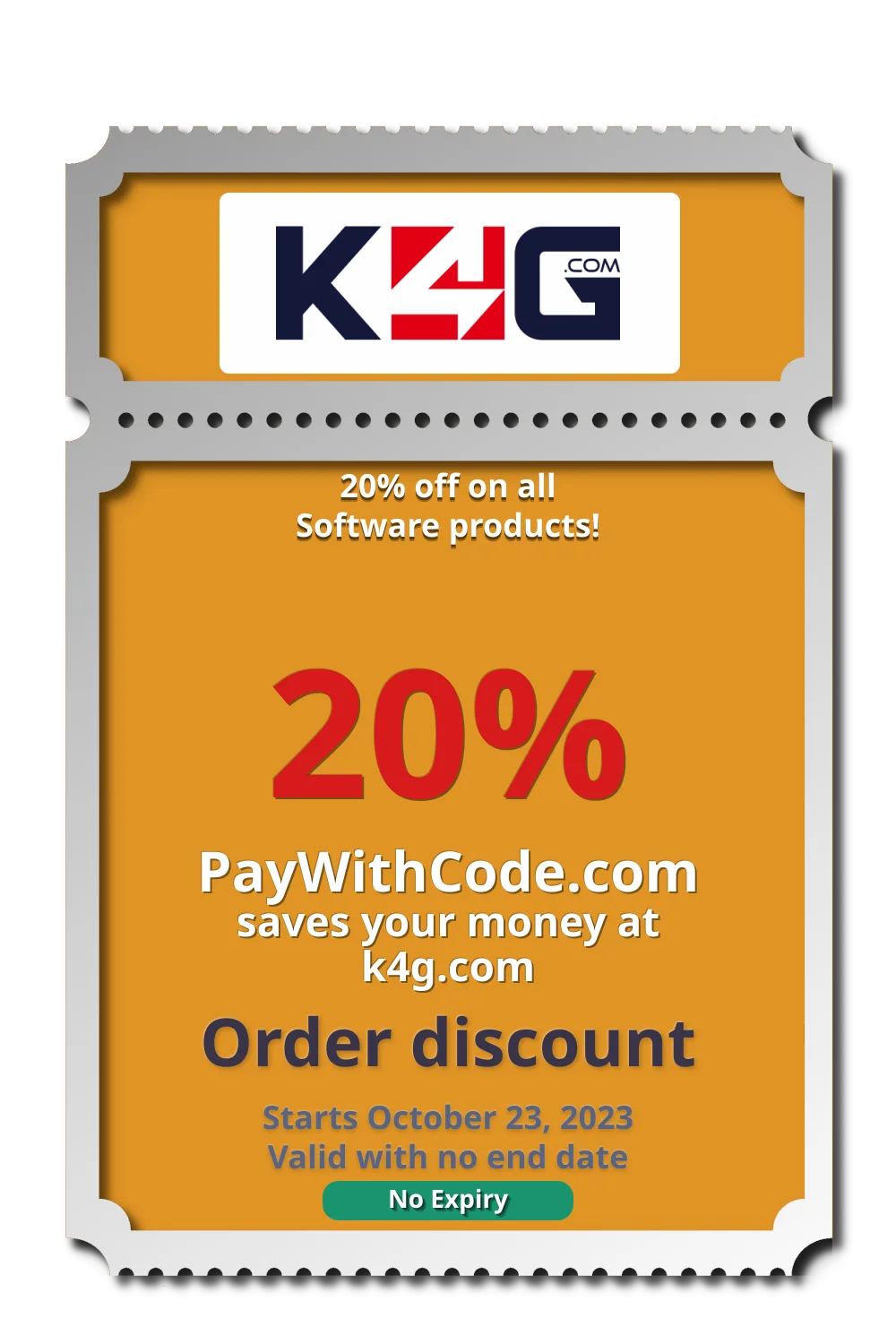 20% off on all Software products! at K4G