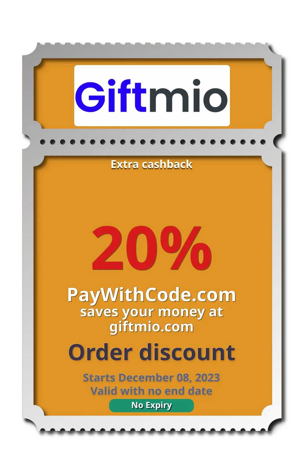 Extra cashback at Giftmio