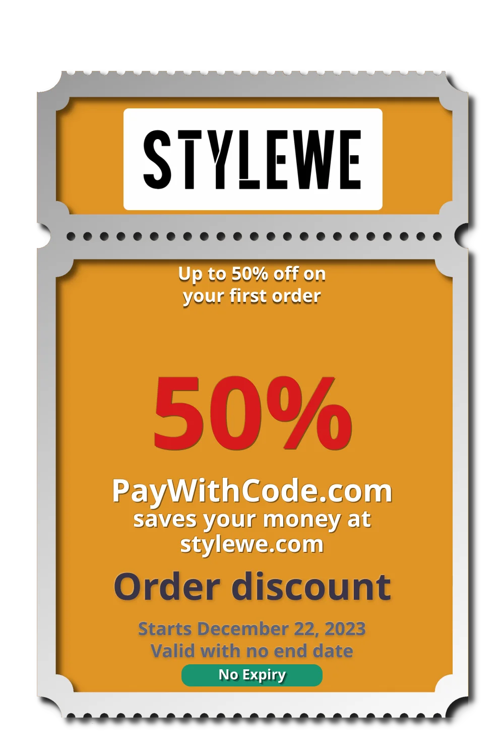 Up to 50% off on your first order at Stylewe