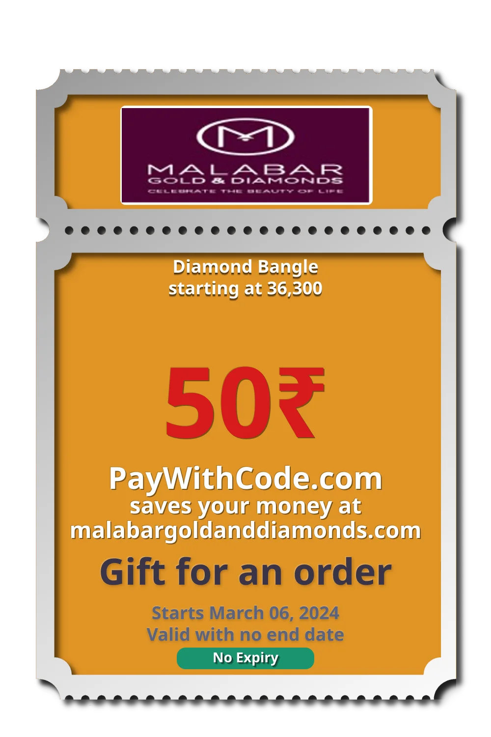 Diamond Bangle starting at 36,300 at Malabar