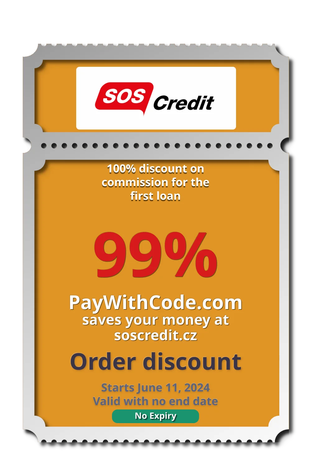 100% discount on commission  for the first loan at SOS credit