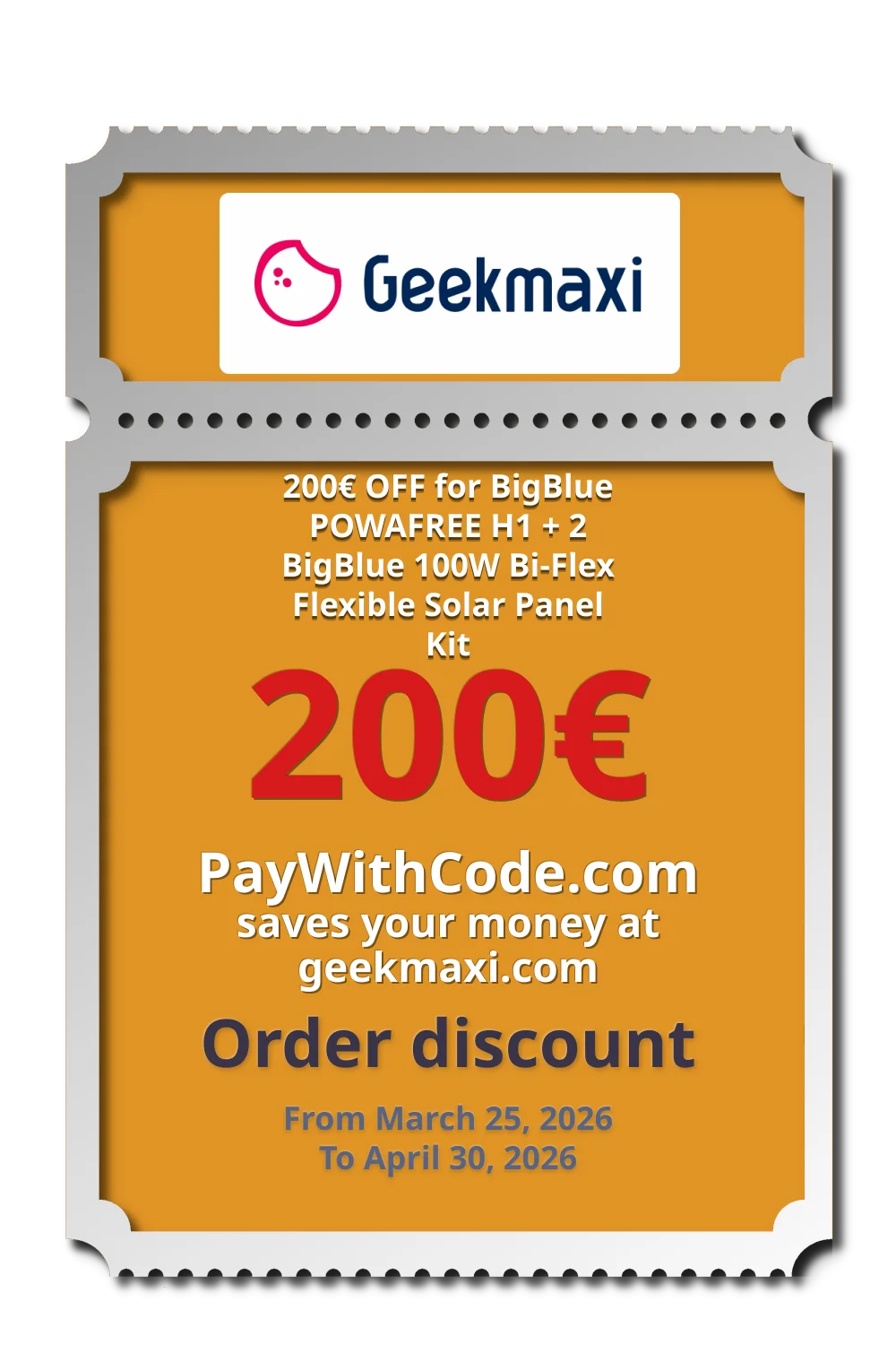 200€ OFF for BigBlue POWAFREE H1 + 2 BigBlue 100W Bi-Flex Flexible Solar Panel Kit at Geekmaxi