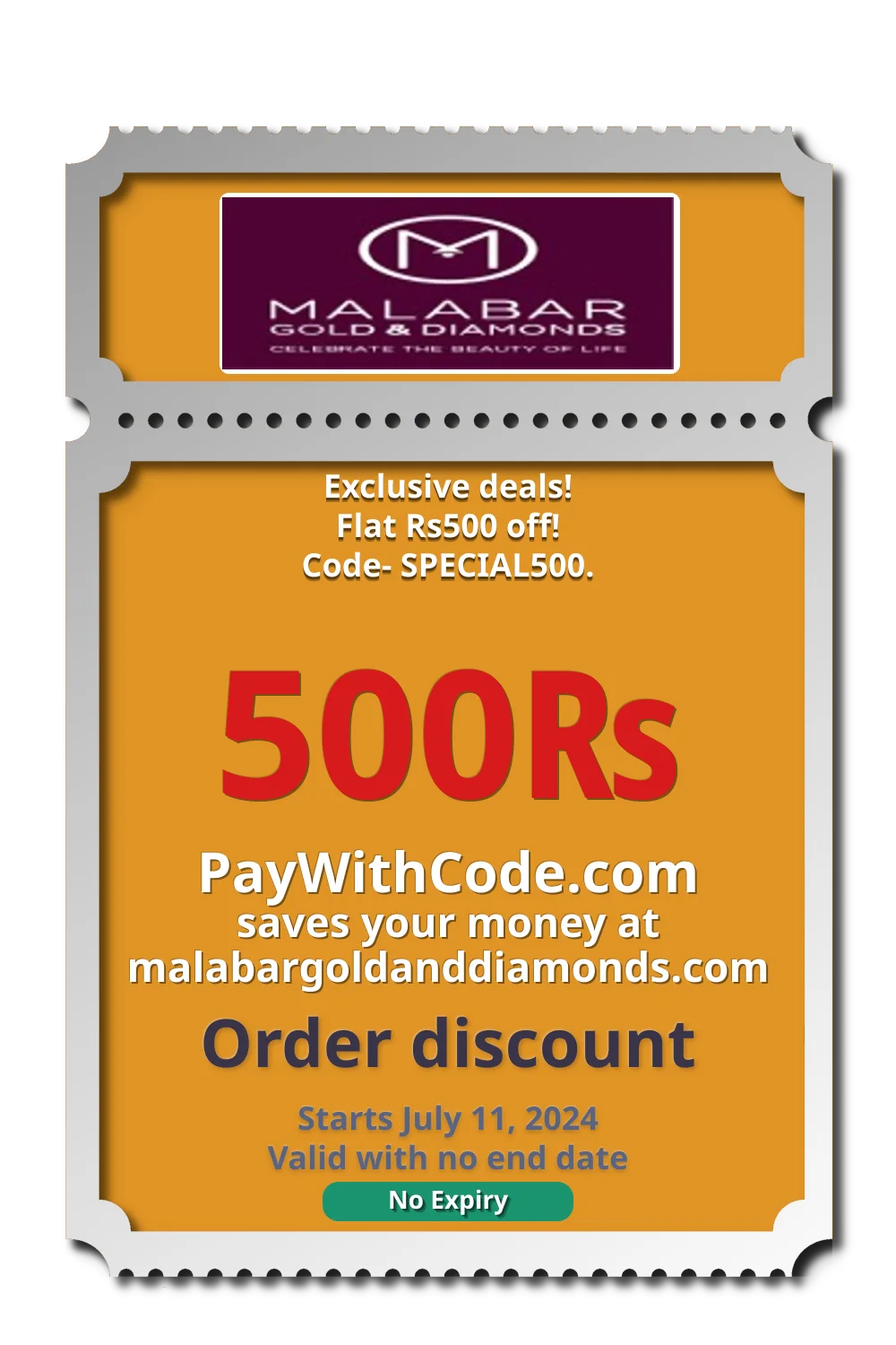 Exclusive deals!
Flat Rs500 off!

Code- SPECIAL500. at Malabar