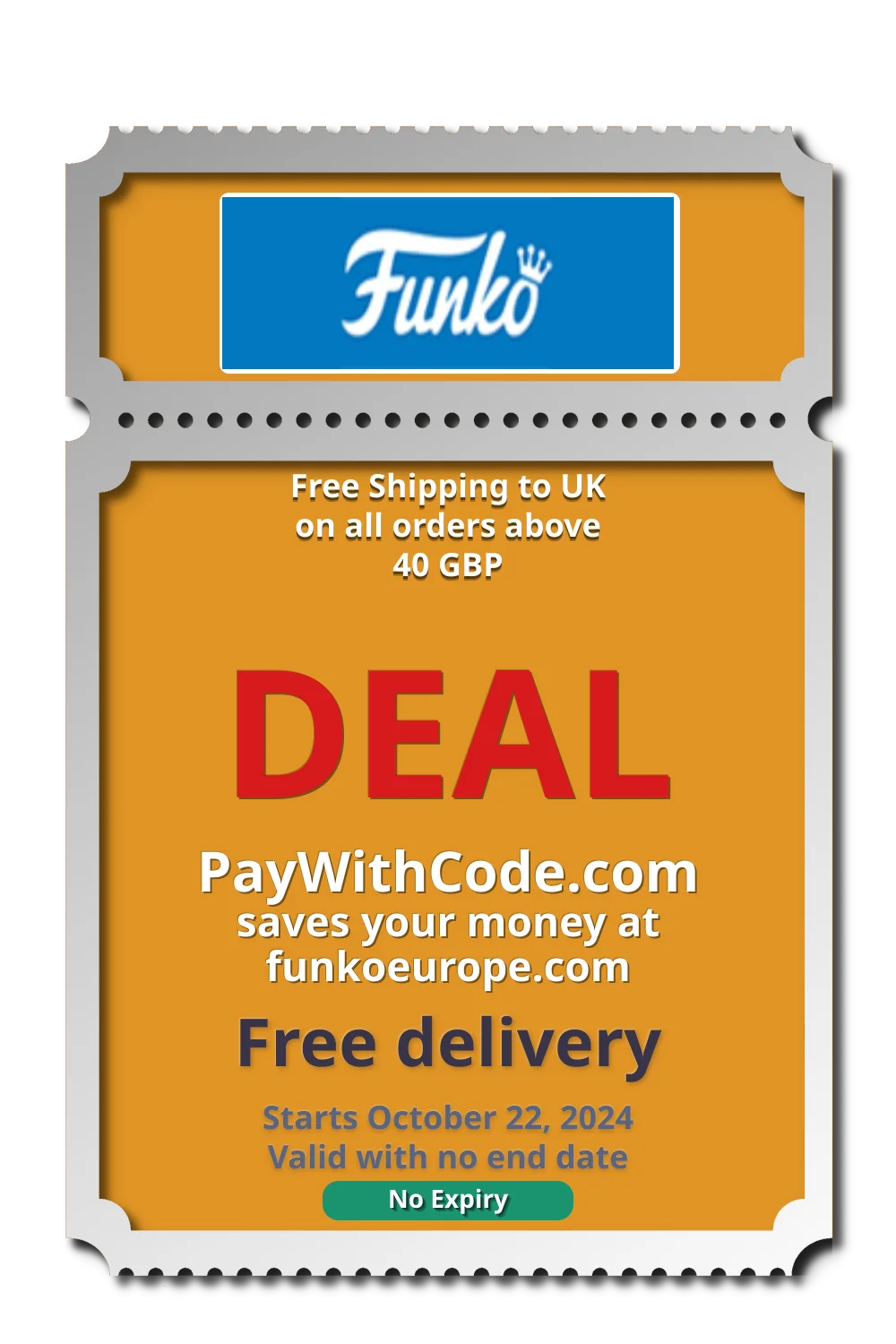 Free Shipping to UK on all orders above 40 GBP at Funko