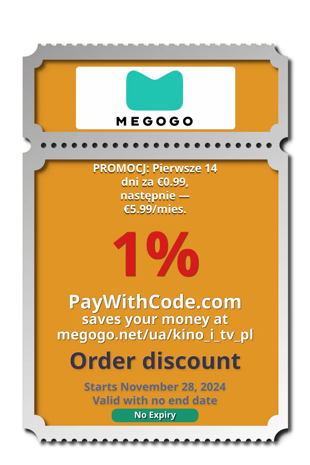 PROMOCJ: Pierwsze 14 dni za €0.99, następnie — €5.99/mies. at MEGOGO