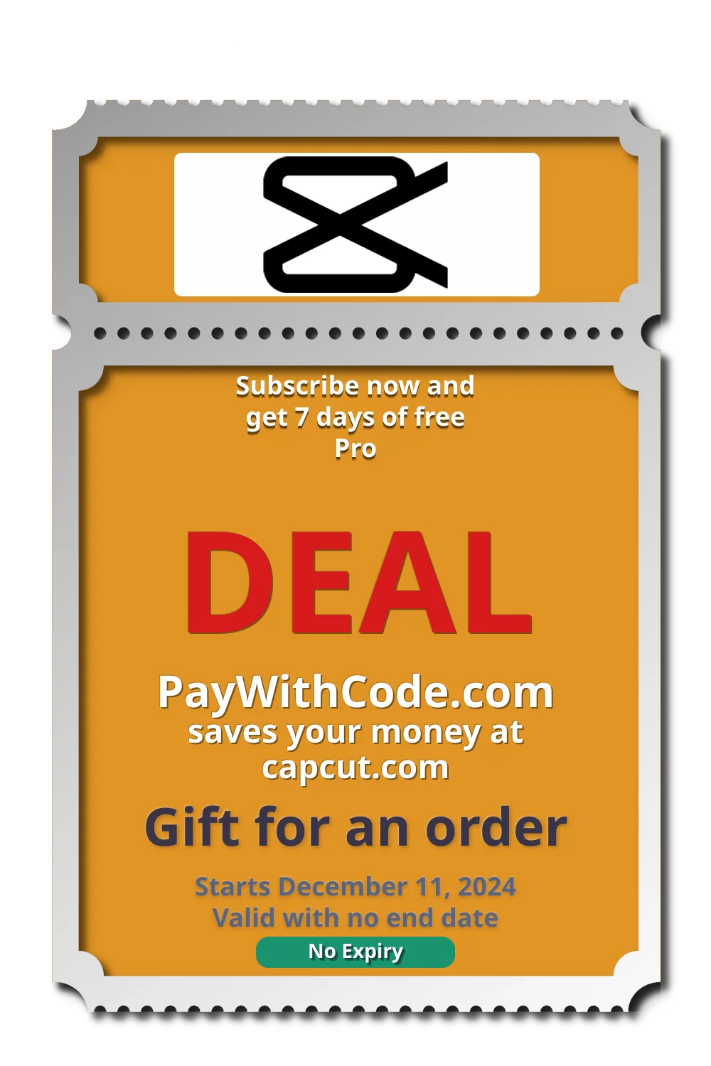 Subscribe now and get 7 days of free Pro at Capcut