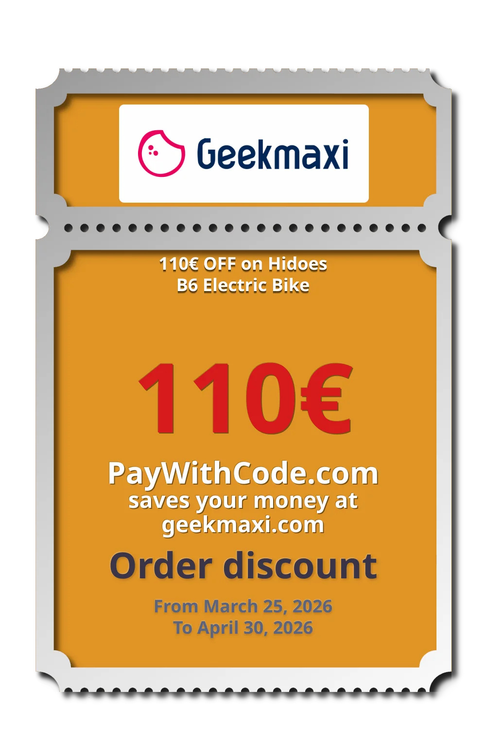 110€ OFF on Hidoes B6 Electric Bike at Geekmaxi