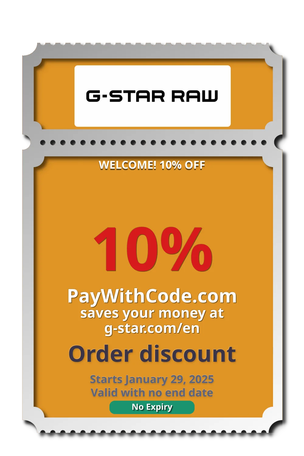 WELCOME! 10% OFF at G Star Raw