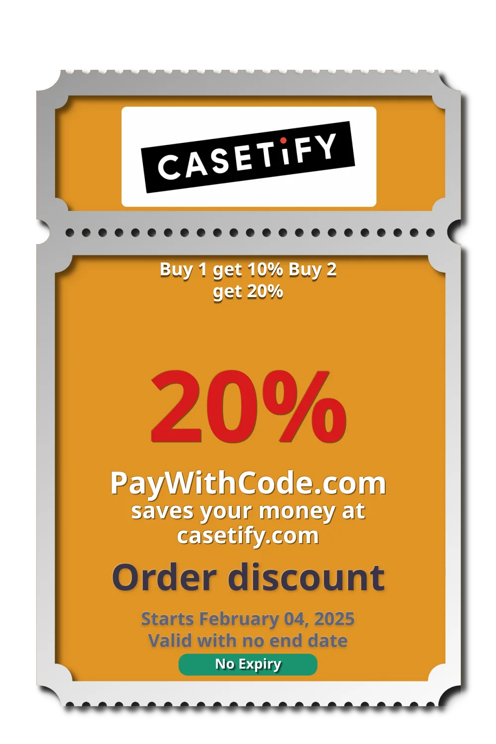 Buy 1 get 10% Buy 2 get 20% at CASETiFY