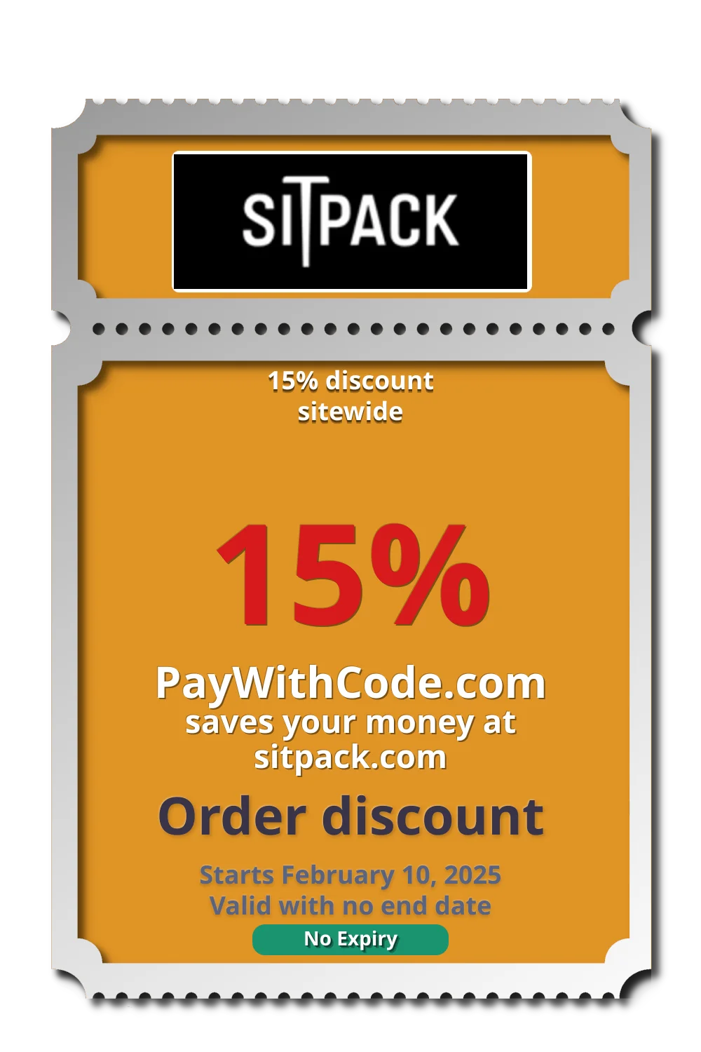 15% discount sitewide at Sitpack
