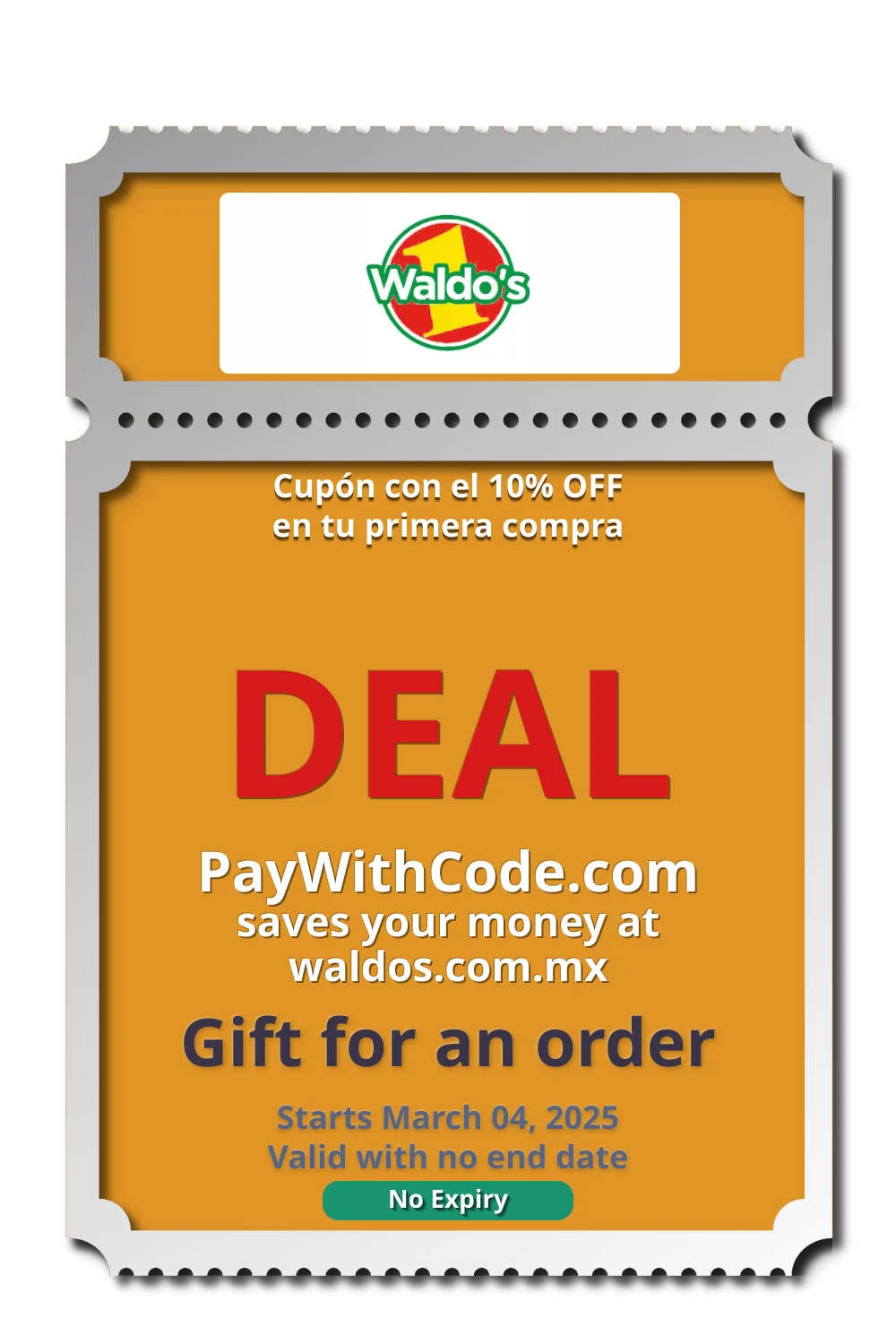 Cupón con el 10% OFF en tu primera compra at Waldos