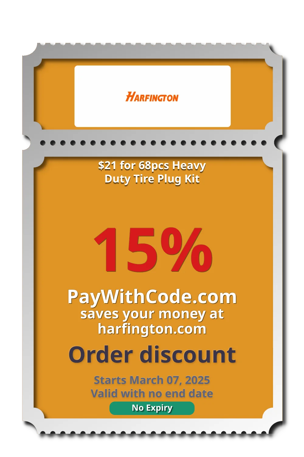$21 for 68pcs Heavy Duty Tire Plug Kit at Harfington