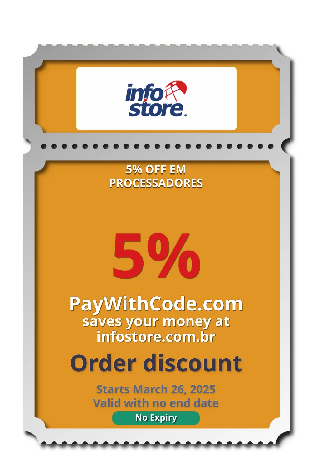 5% OFF EM PROCESSADORES at Info Store