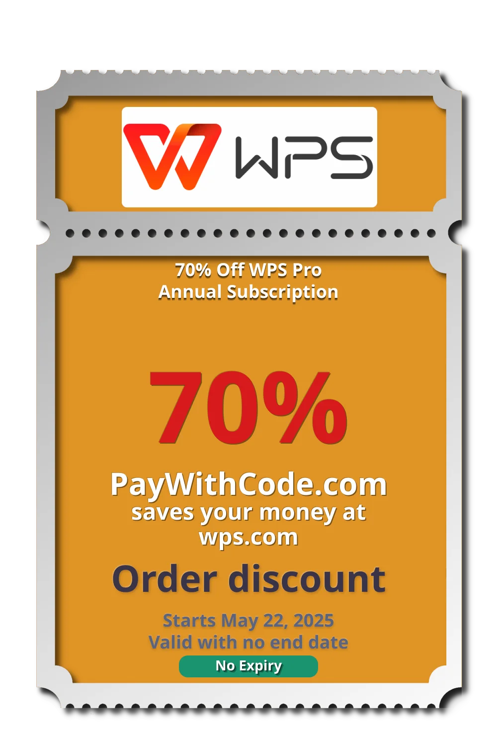 70% Off WPS Pro Annual Subscription at WPS Office