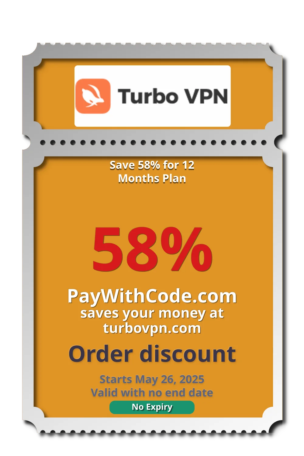 Save 58% for 12 Months Plan at TurboVPN