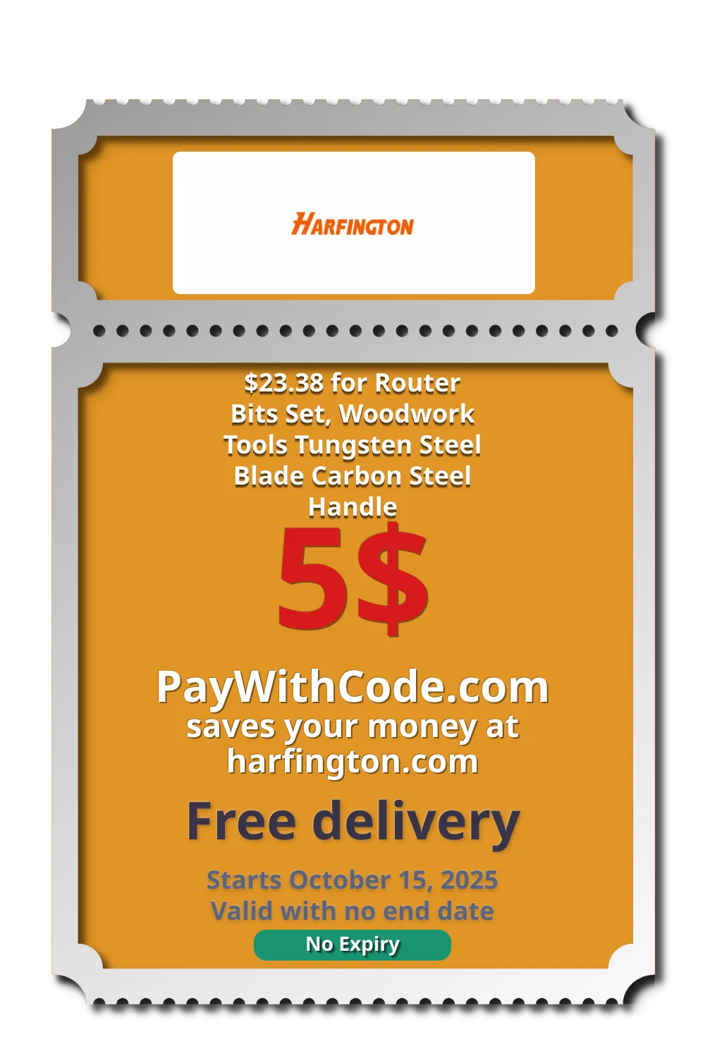 $23.38 for Router Bits Set, Woodwork Tools Tungsten Steel Blade Carbon Steel Handle at Harfington