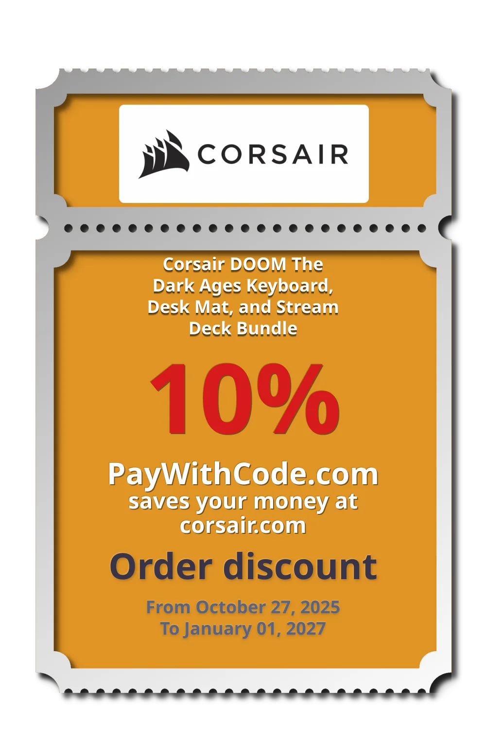 Corsair DOOM The Dark Ages Keyboard, Desk Mat, and Stream Deck Bundle at Corsair