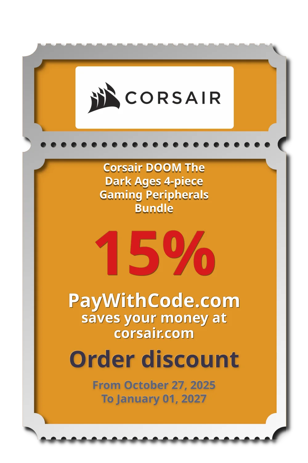 Corsair DOOM The Dark Ages 4-piece Gaming Peripherals Bundle at Corsair