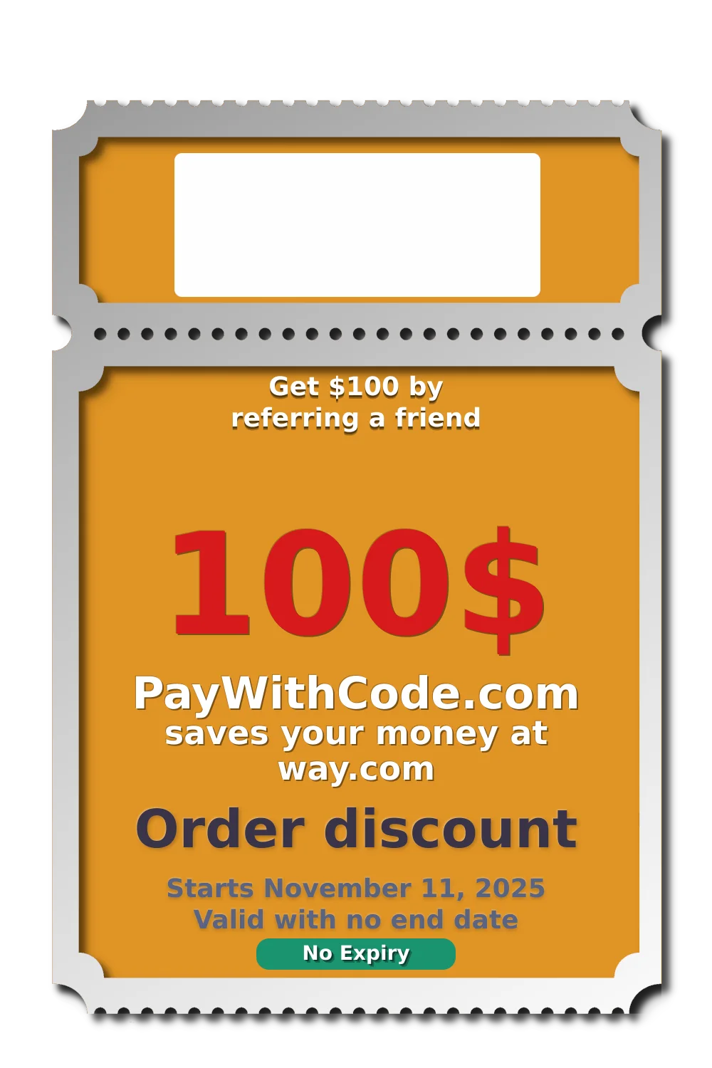 Get $100 by referring a friend at Way.com