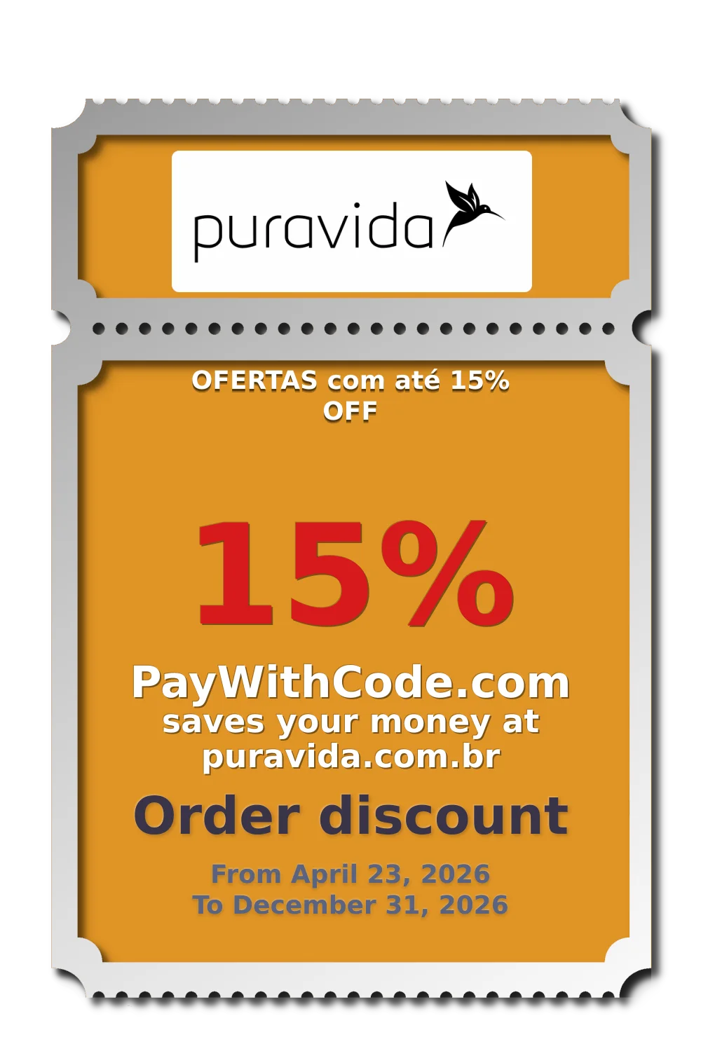 OFERTAS com até 15% OFF at Puravida