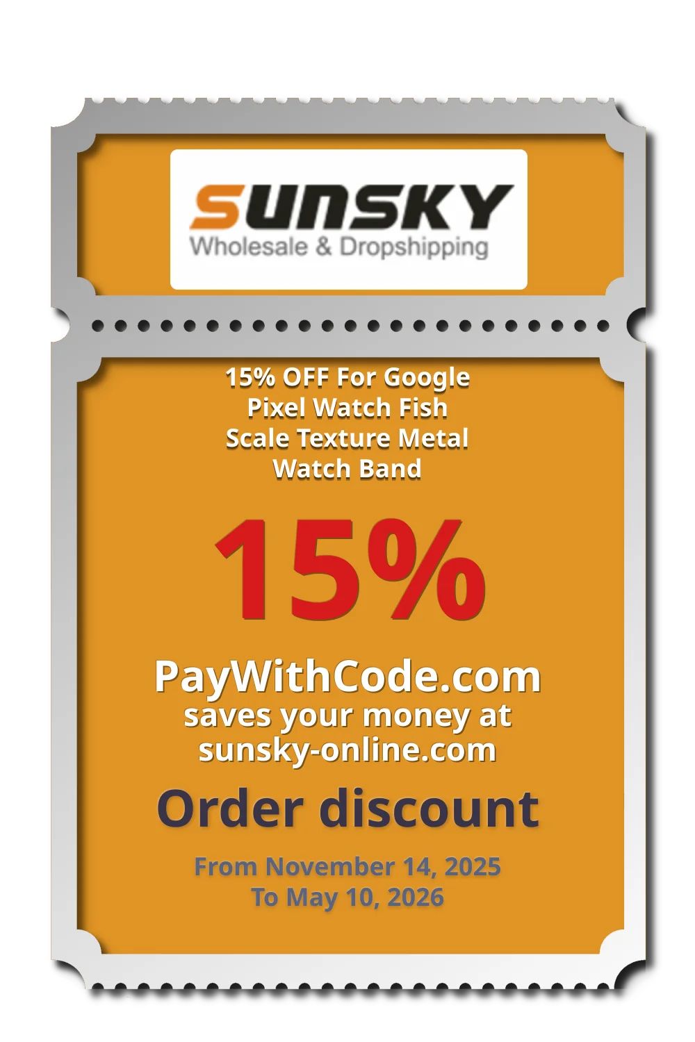 15% OFF For Google Pixel Watch Fish Scale Texture Metal Watch Band at Sunsky online