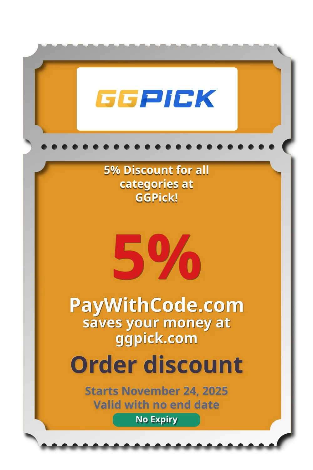 5% Discount for all categories at GGPick! at GGPick