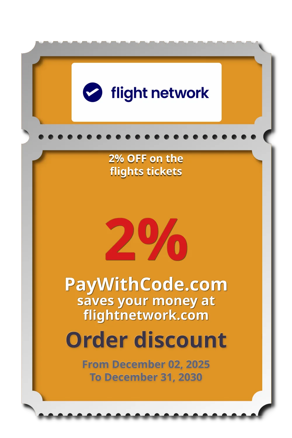 2% OFF on the flights tickets at Flight Network