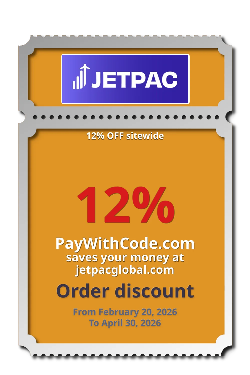 12% OFF sitewide at Jetpac