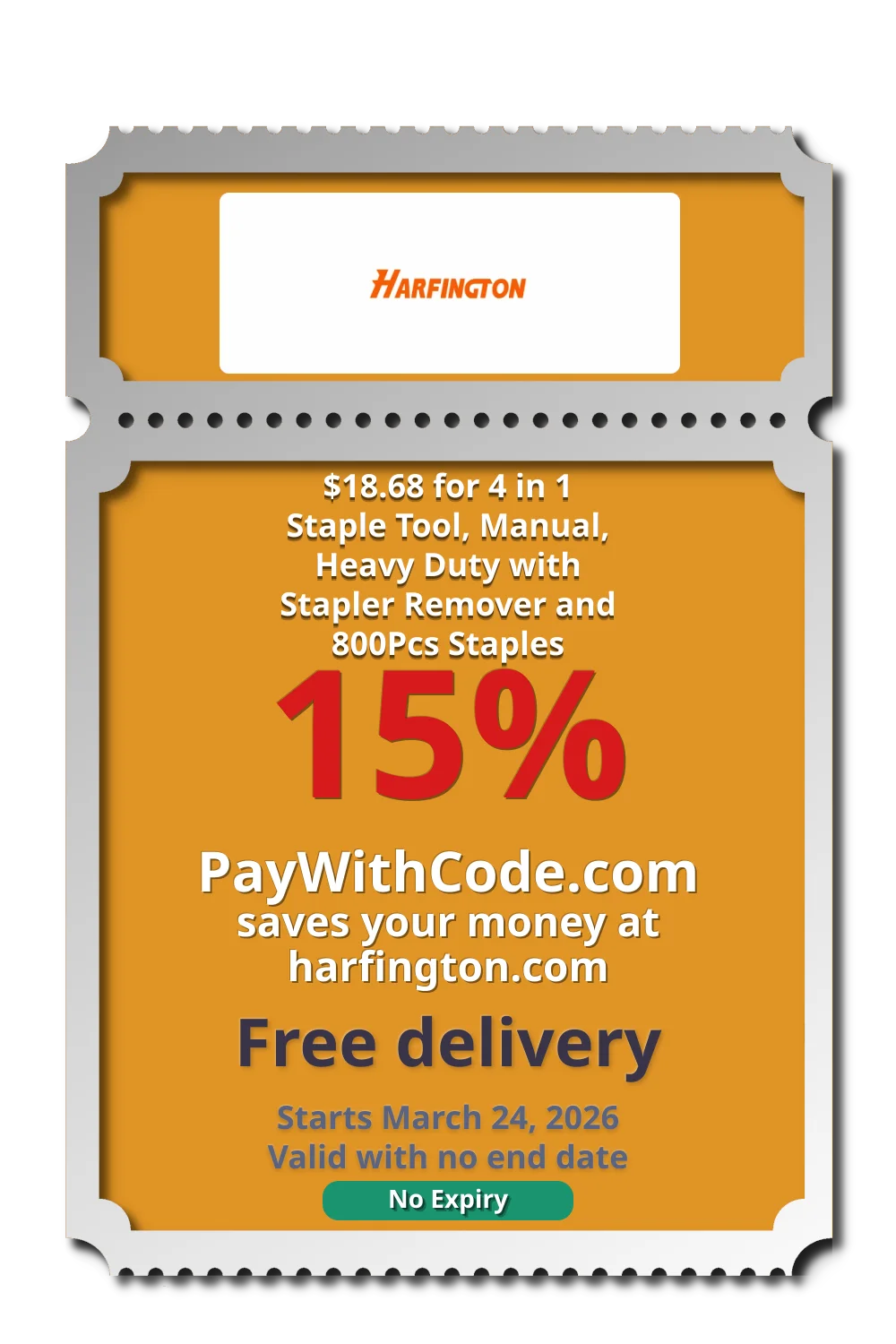 $18.68 for 4 in 1 Staple Tool, Manual, Heavy Duty with Stapler Remover and 800Pcs Staples at Harfington