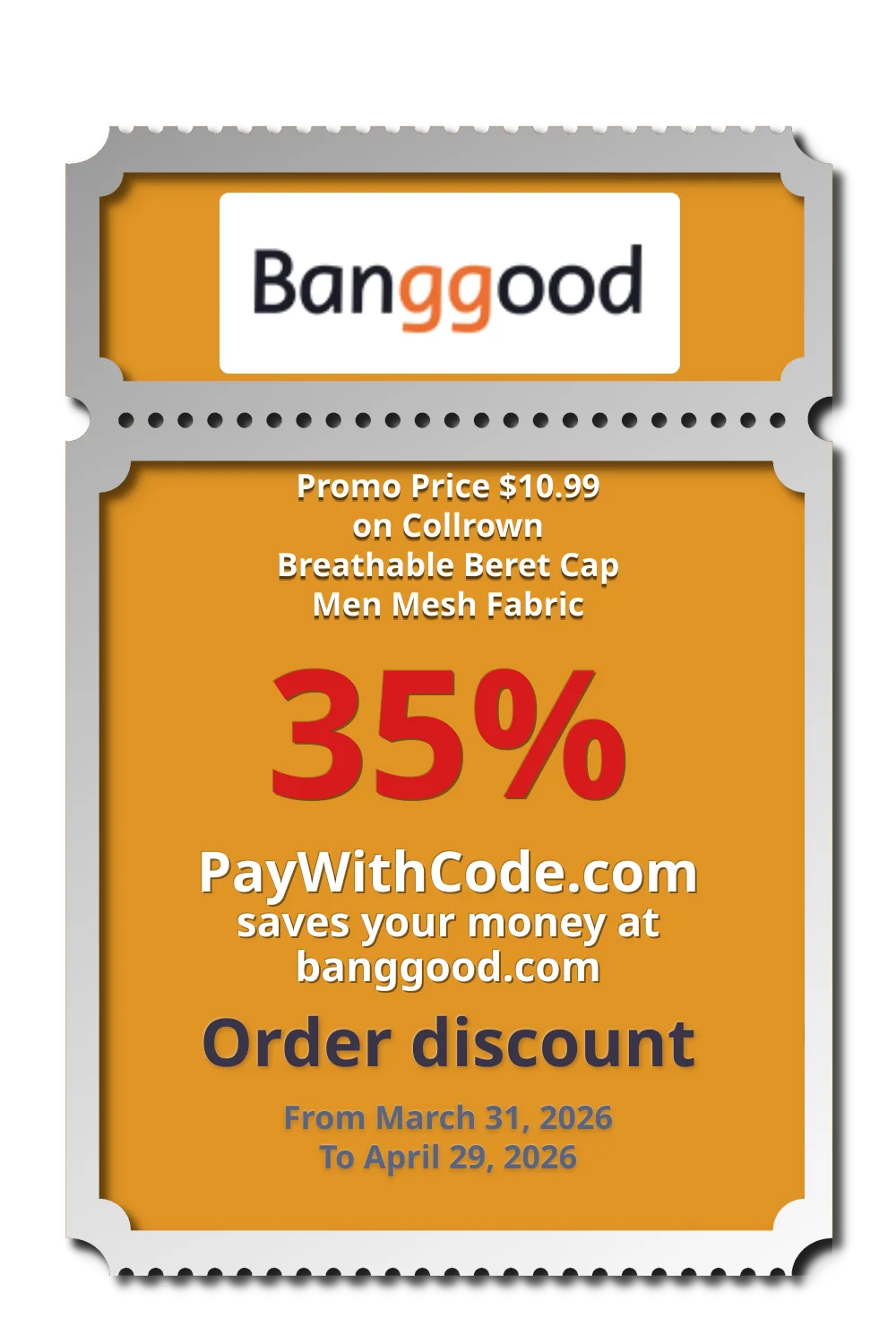 Promo Price $10.99 on Collrown Breathable Beret Cap Men Mesh Fabric at Banggood