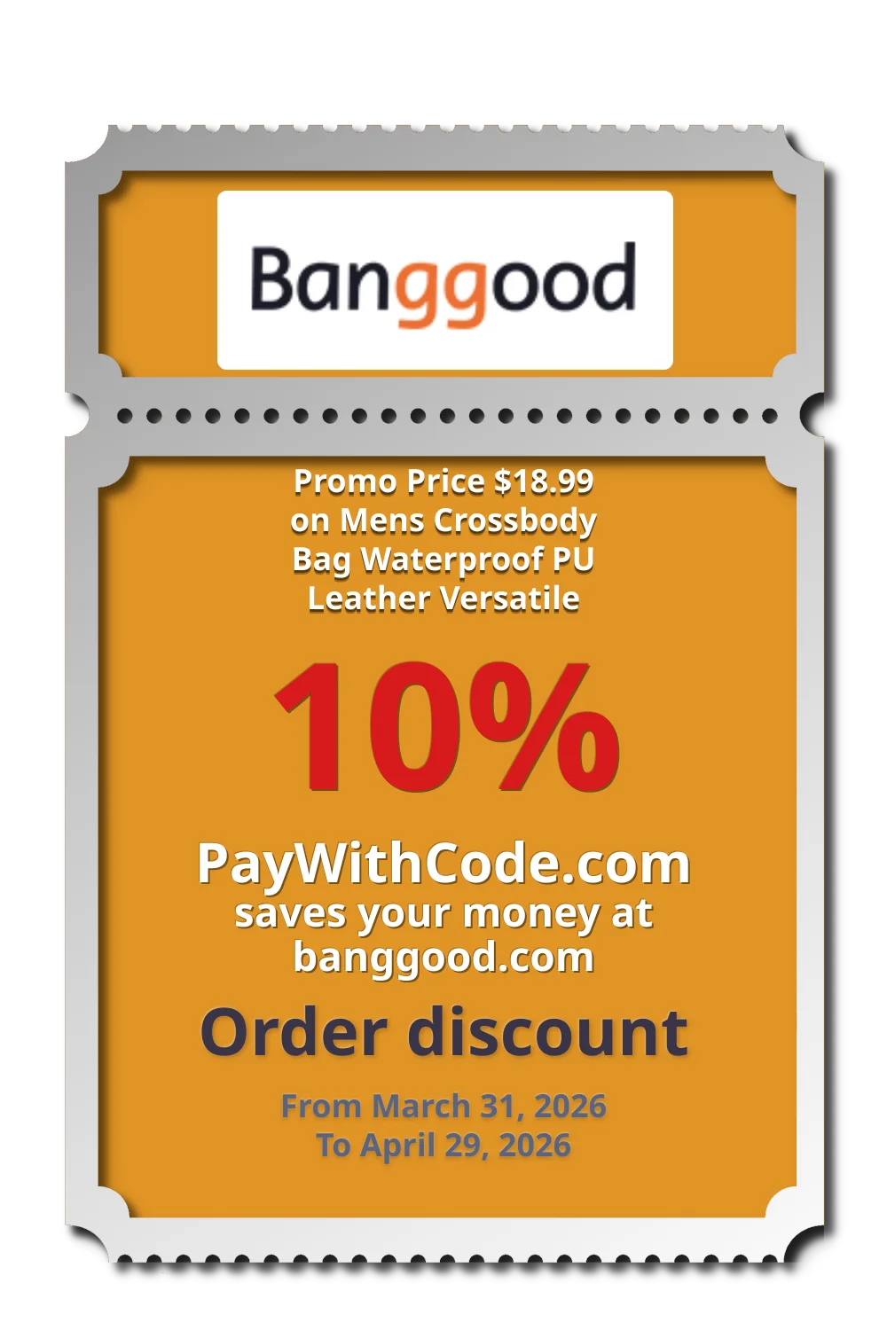 Promo Price $18.99 on Mens Crossbody Bag Waterproof PU Leather Versatile at Banggood