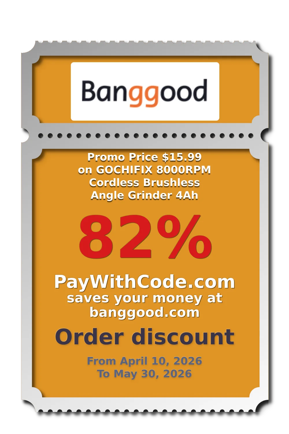 Promo Price $15.99 on GOCHIFIX 8000RPM Cordless Brushless Angle Grinder 4Ah at Banggood