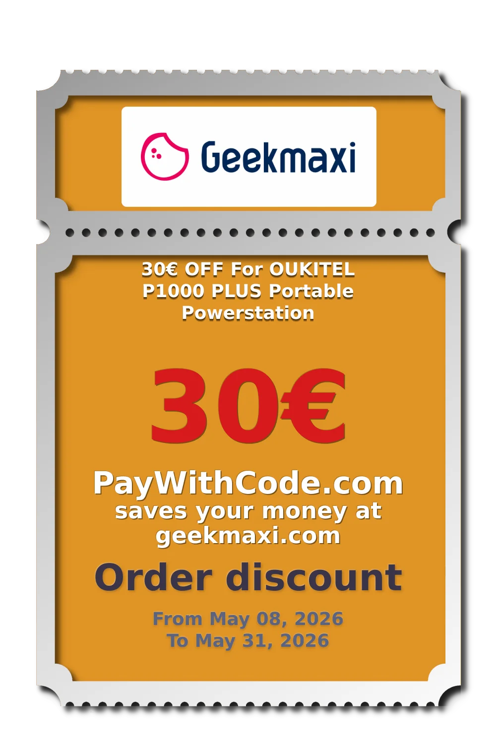 30€ OFF For  OUKITEL P1000 PLUS Portable Powerstation at Geekmaxi