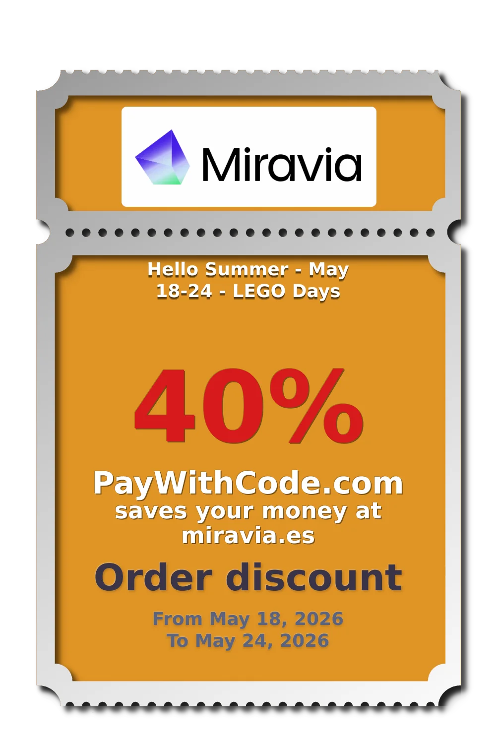 Hello Summer - May 18-24 - LEGO Days at Miravia