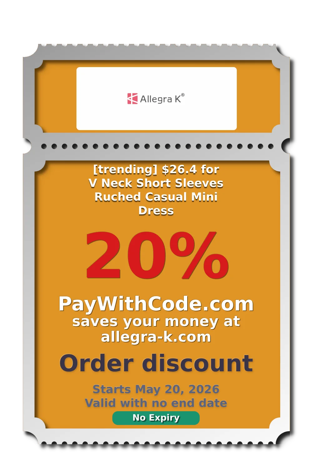 [trending] $26.4 for V Neck Short Sleeves Ruched Casual Mini Dress at Allegra K