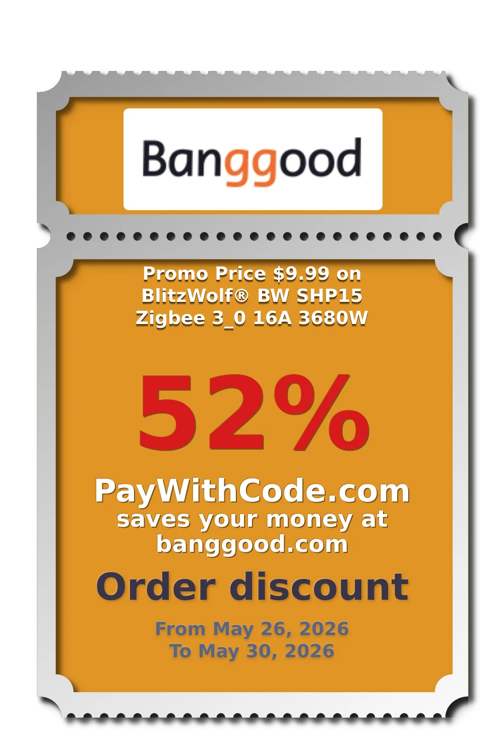 Promo Price $9.99 on BlitzWolf® BW SHP15 Zigbee 3_0 16A 3680W at Banggood