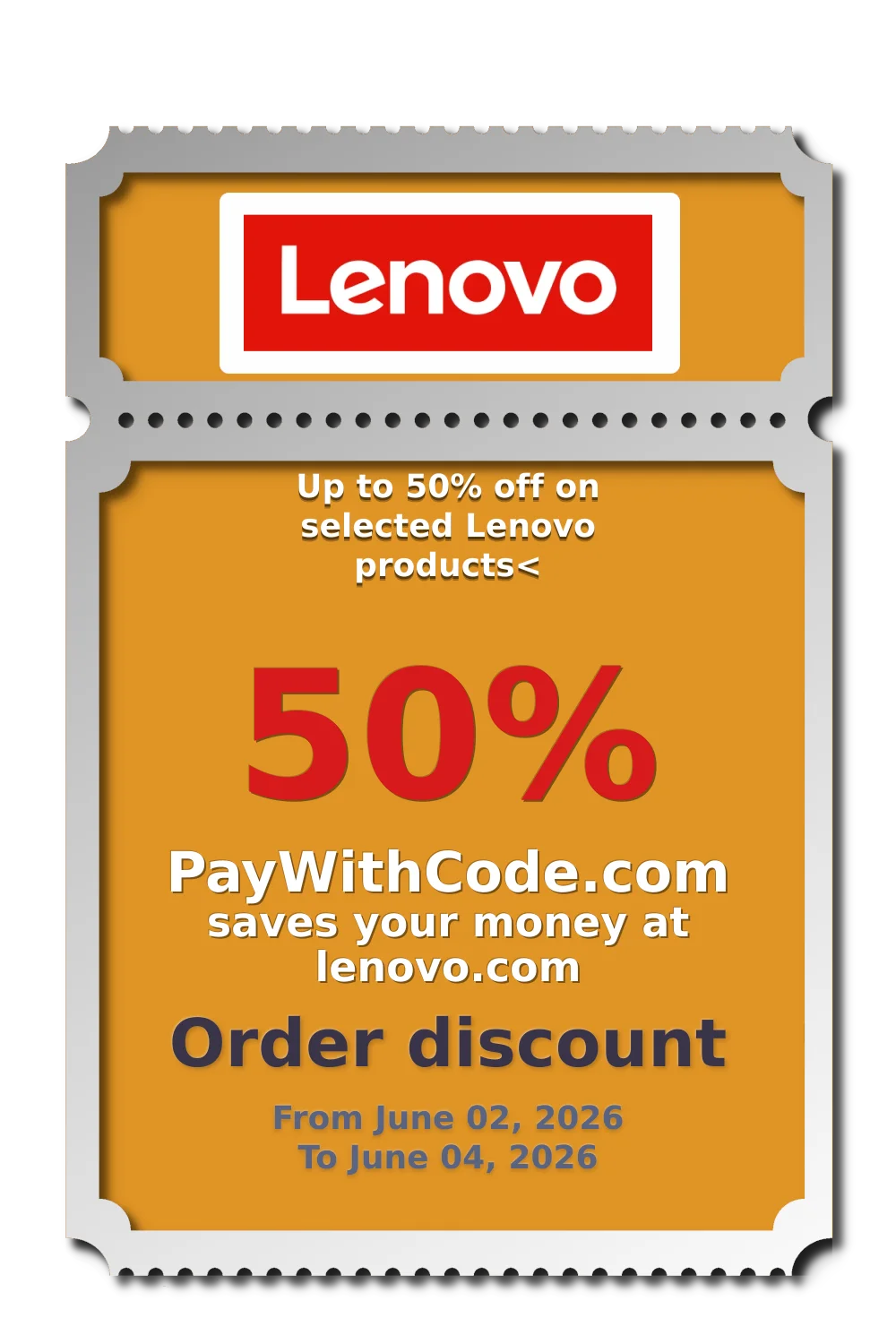 Up to 50% off on selected Lenovo products< at Lenovo