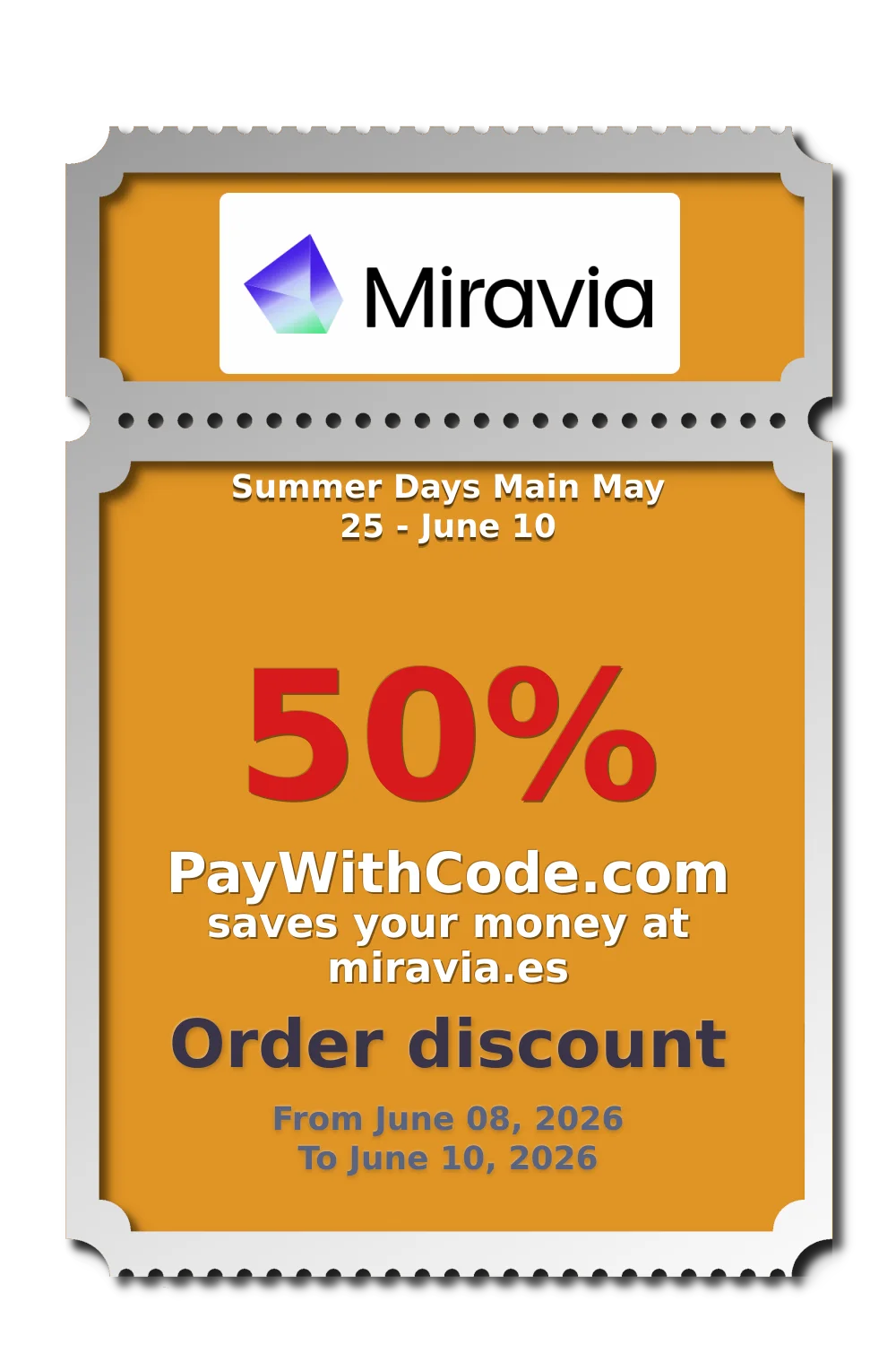 Summer Days Main May 25 - June 10 at Miravia