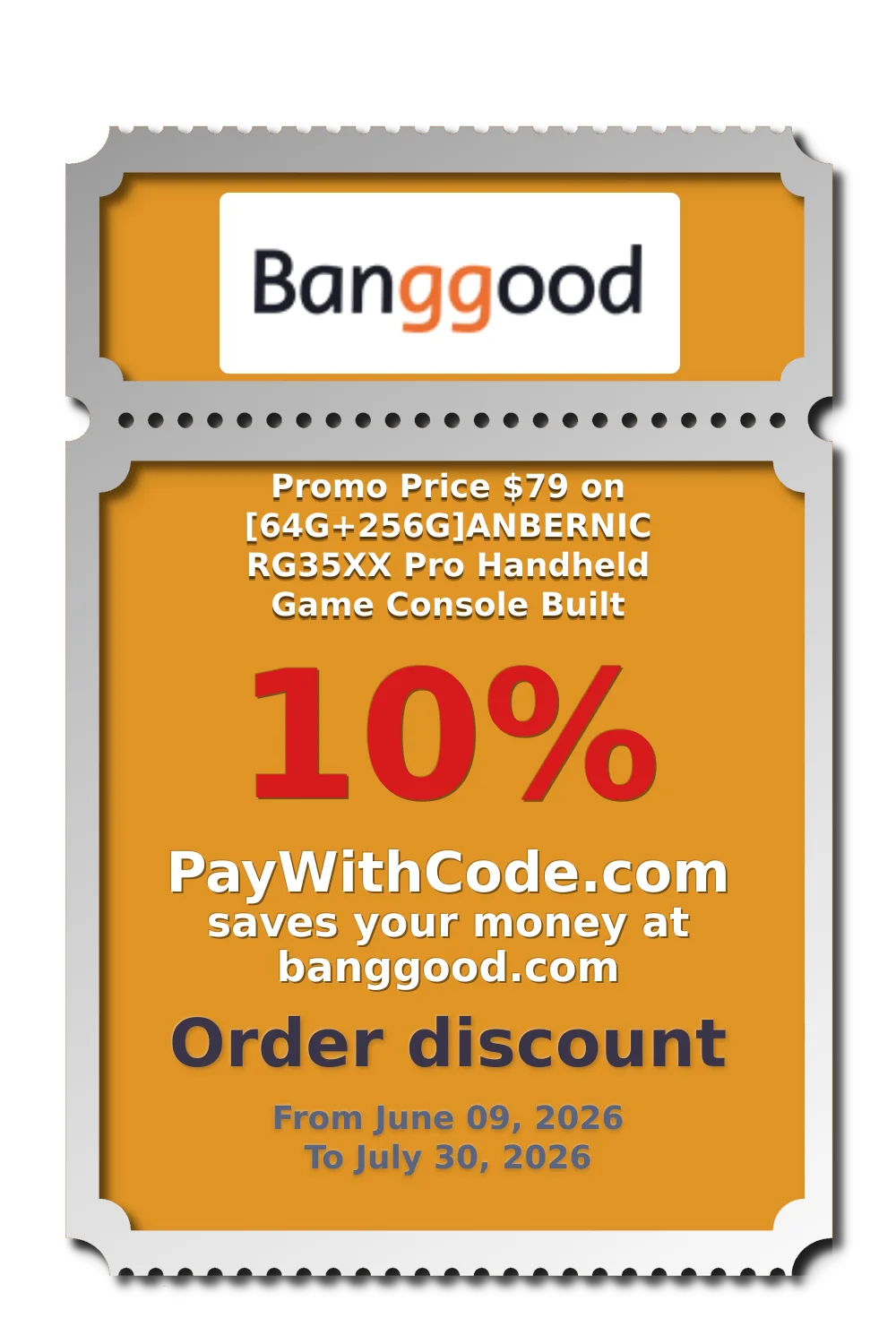 Promo Price $79 on [64G+256G]ANBERNIC RG35XX Pro Handheld Game Console Built at Banggood