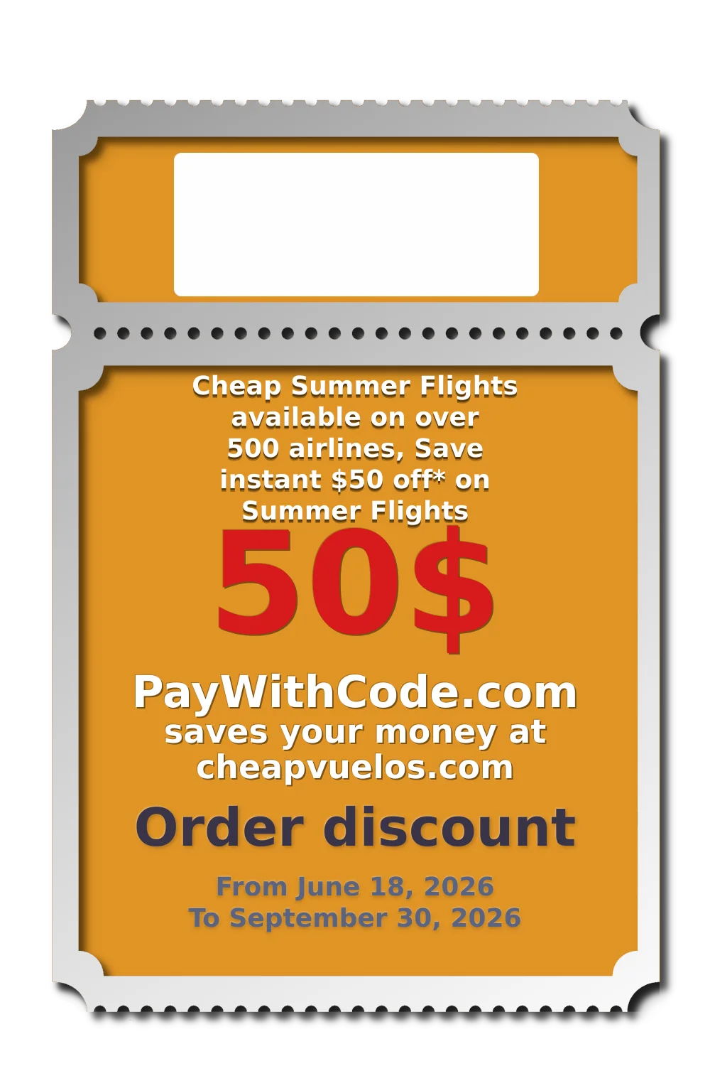 Cheap Summer Flights available on over 500 airlines, Save instant $50 off* on Summer Flights at Cheapvuelos