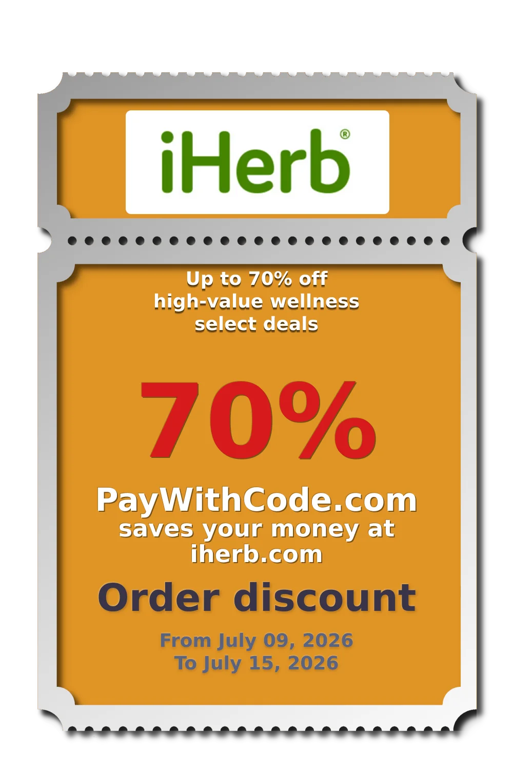 Up to 70% off high-value wellness select deals at iHerb