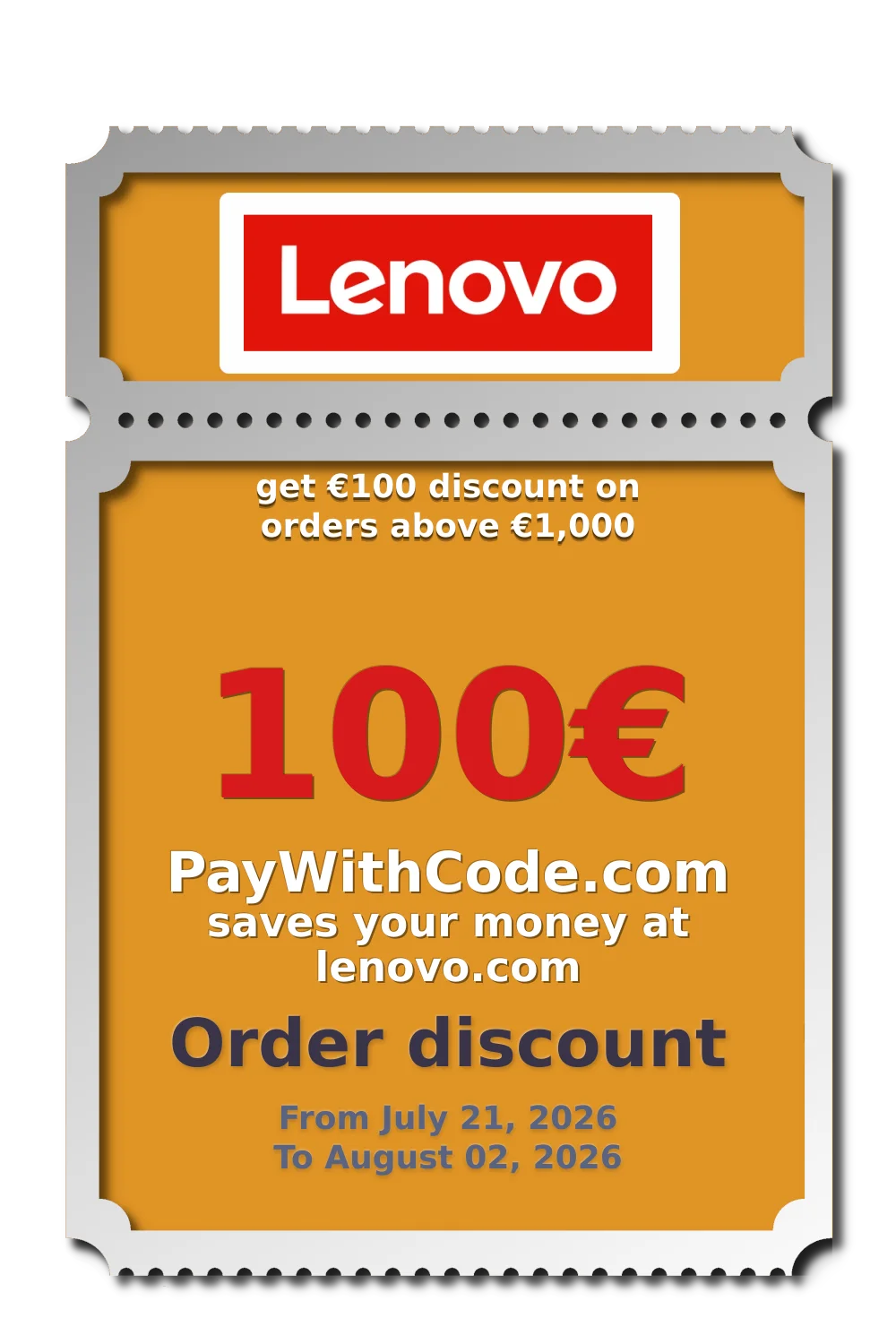 get €100 discount on orders above €1,000 at Lenovo