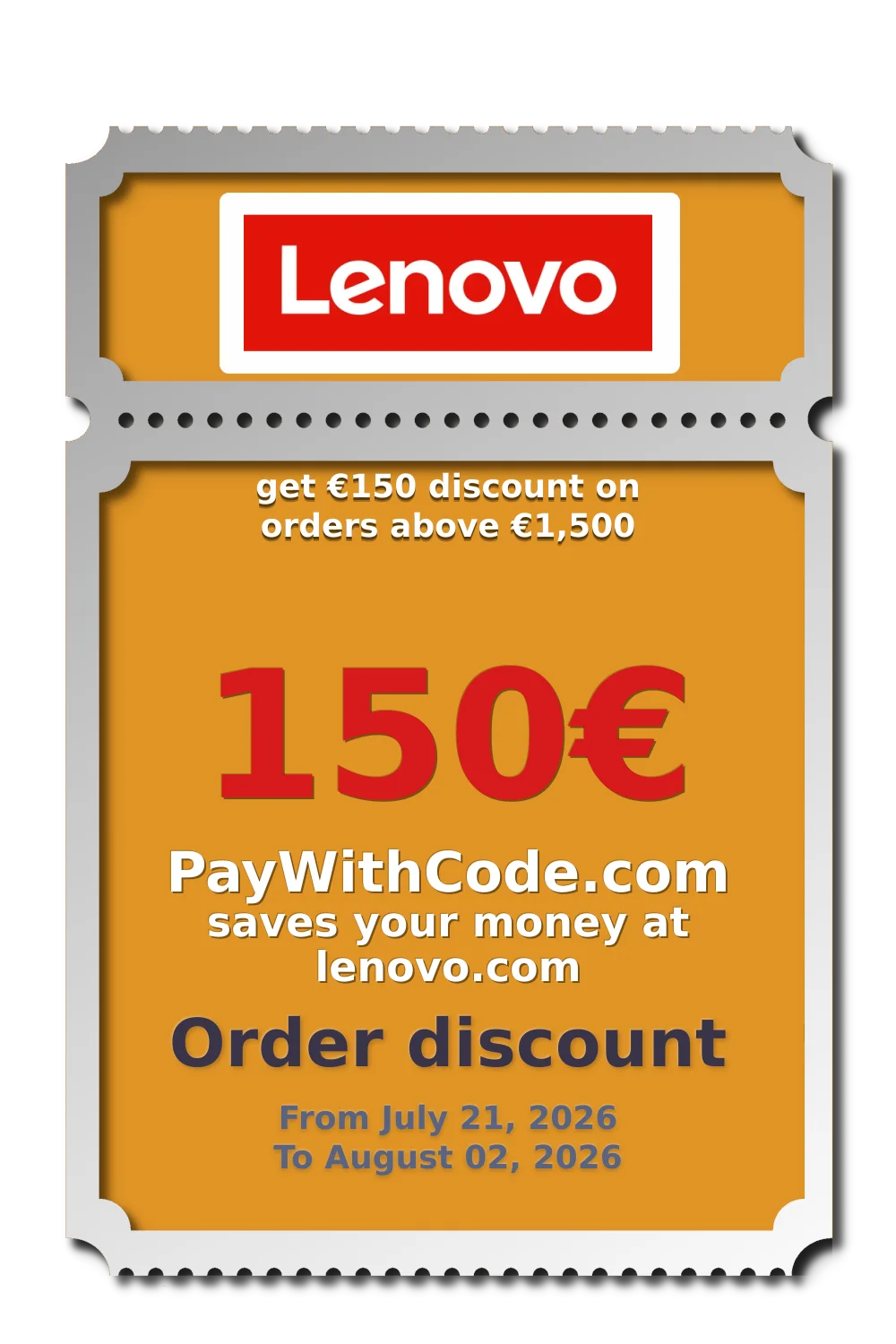 get €150 discount on orders above €1,500 at Lenovo